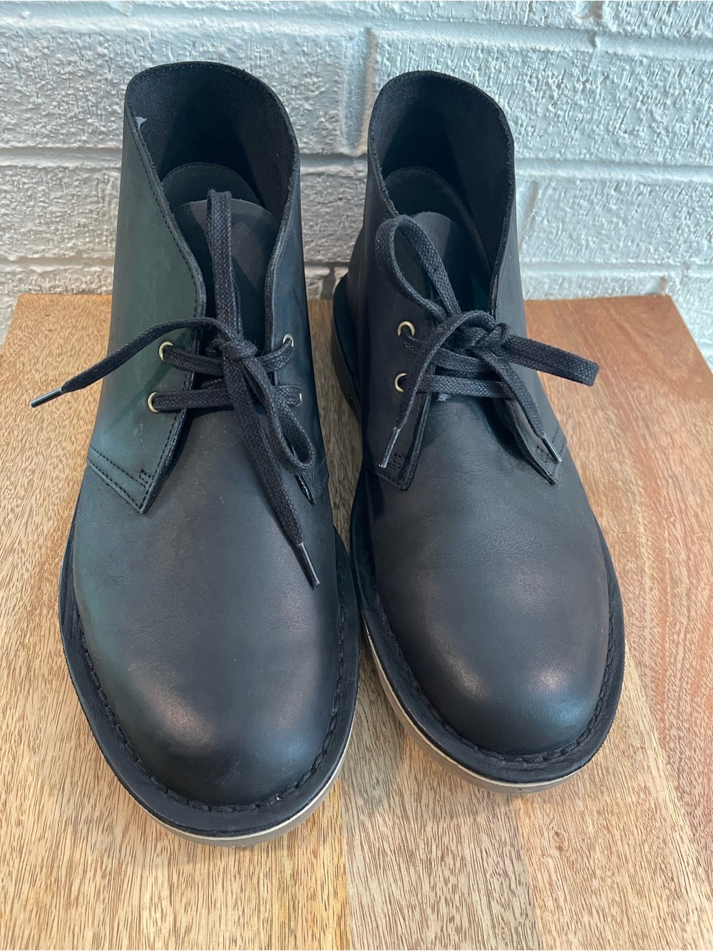 Clarks Originals Desert Boot Black Leather Crepe Sole Men's 9.5 Chukka Boot